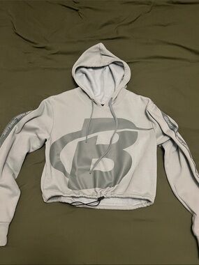 Bodybuilding brand cropped hoodie